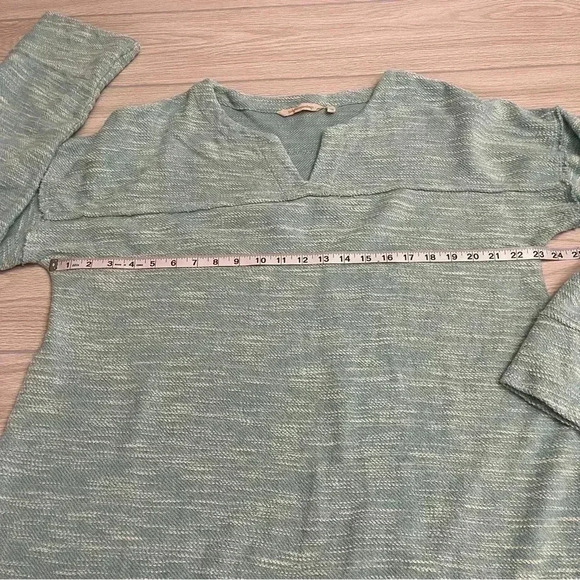 Soft Surroundings V-Neck Wide Sleeves Teal Tunic Sweater Women’s size Large - Picture 8 of 13